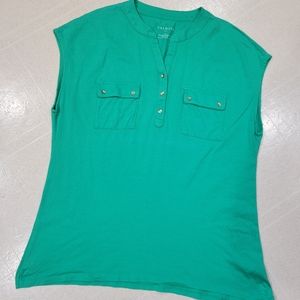 Talbot Sleeve-less Shirt In Green Women's Size Medium